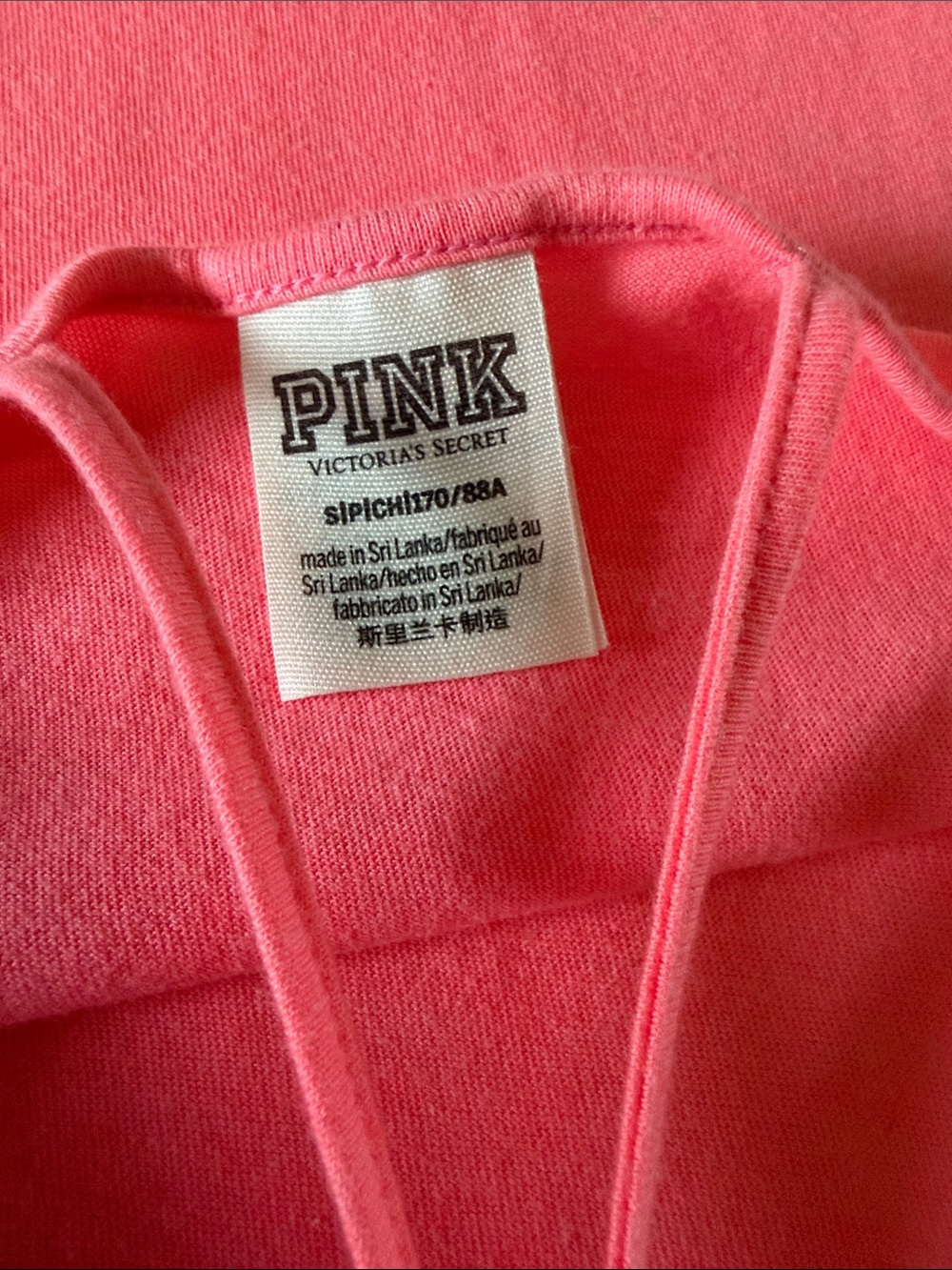 PINK Victoria's Secret Coral and Dark Gray Crisscross Strap Tank Tops - Picture 9 of 9